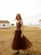Pleated Bodice Midi Dress