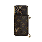 Premium Leather iPhone Case: Integrated Wallet & Detachable Strap