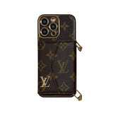 Premium Leather iPhone Case: Integrated Wallet & Detachable Strap