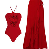 Strappy One-Piece with Removable 3D Floral