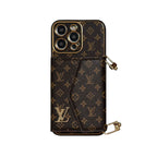 Premium Leather iPhone Case: Integrated Wallet & Detachable Strap
