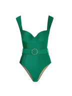 Elegant Green Backless Swimsuit Set