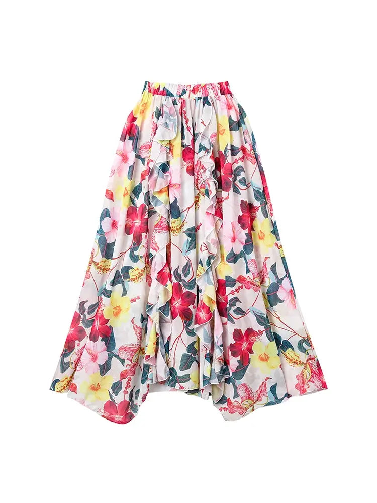 3D Floral Cutout Swimsuit One Piece Set
