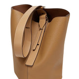 Soft leather adjustable bucket bag