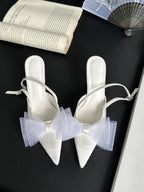 Bow-Embellished Stiletto Sandals