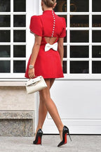 Fashion Temperament Bow Backless Dress