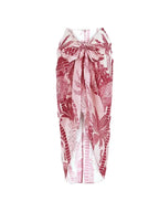 One-Shoulder Palm Print Swimsuit Set
