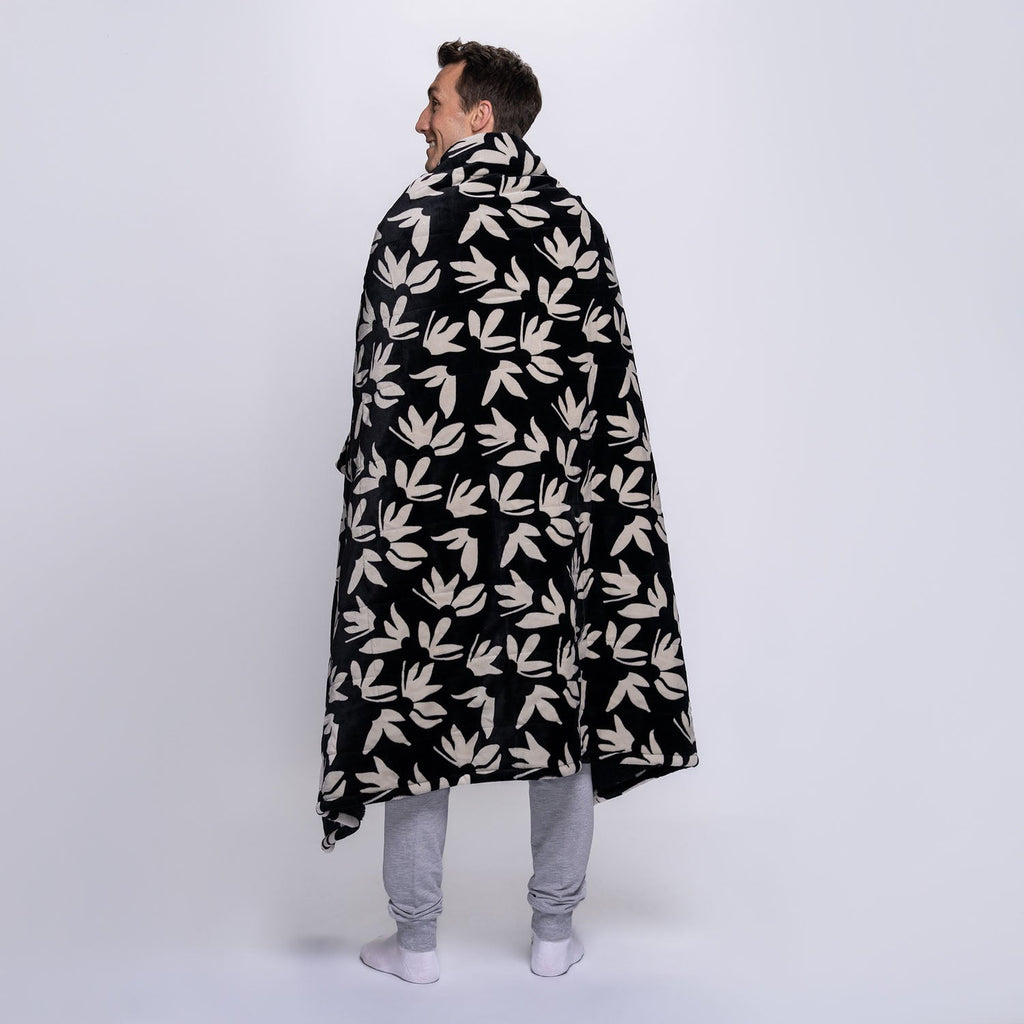 Black Floral Blanket