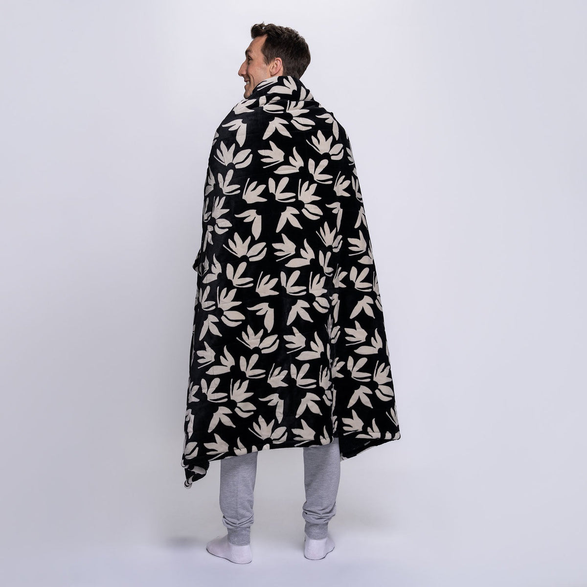 Black Floral Blanket