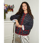 Floral Print Color Patchwork Jacket