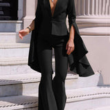 Two Piece Suit Flared Pants