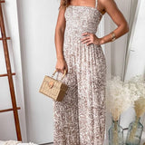 Strappy Back Halter Neck Top Wide Leg Jumpsuit