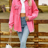 Pink Quilted Chest Pocket Shacket