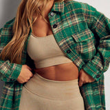 Catching Feelings Plaid Top Button Down Shirt Jacket