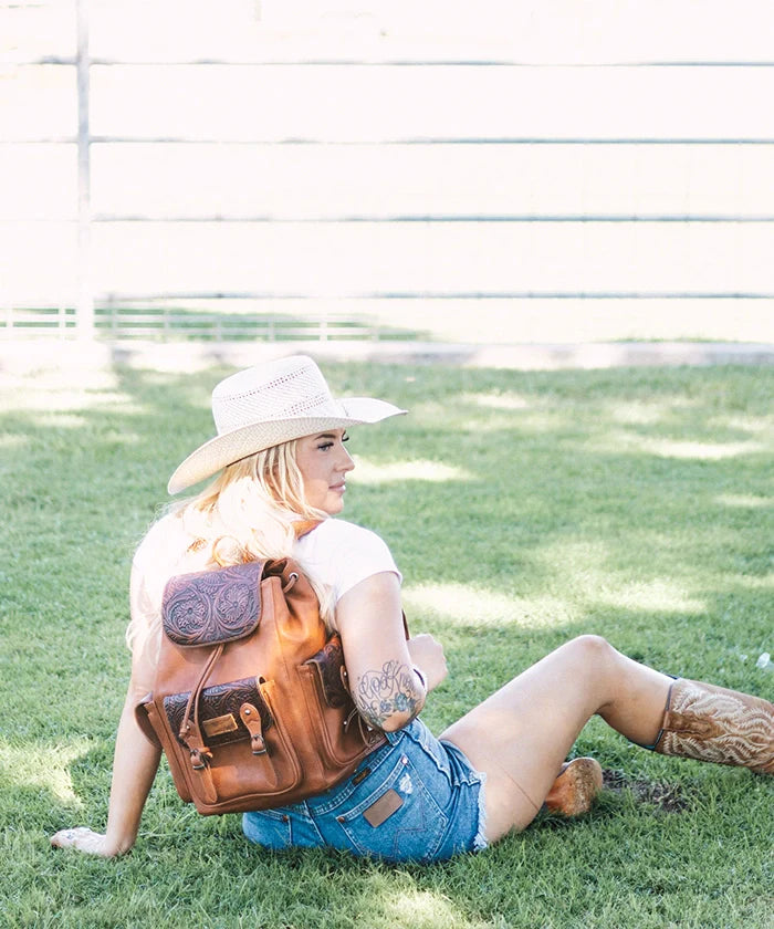 Wrangler Floral Tooled Concealed Carry Backpack