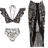 Reversible Ruffle Print Bikini Set