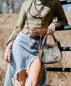 Wrangler Genuine Hair-On Cowhide Tote Bag