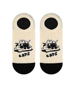Cartoon Kitty Boat Socks