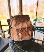 Wrangler Floral Tooled Concealed Carry Backpack