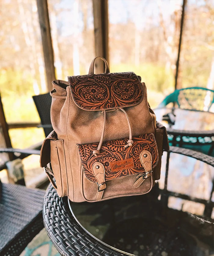 Wrangler Floral Tooled Concealed Carry Backpack