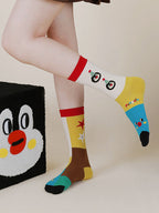 Cartoon Penguin Striped Socks