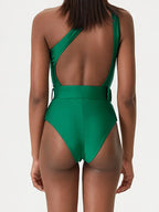 Elegant Green Backless Swimsuit Set