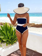 Black White Contrast Luxe Resort Swimsuit