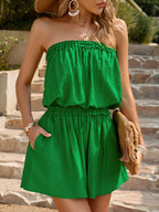 Strapless Romper With Pockets