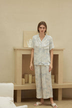 Satin Blossom Floral Print Pajama Set