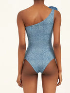 3D Floral One-Shoulder Sexy Monokini