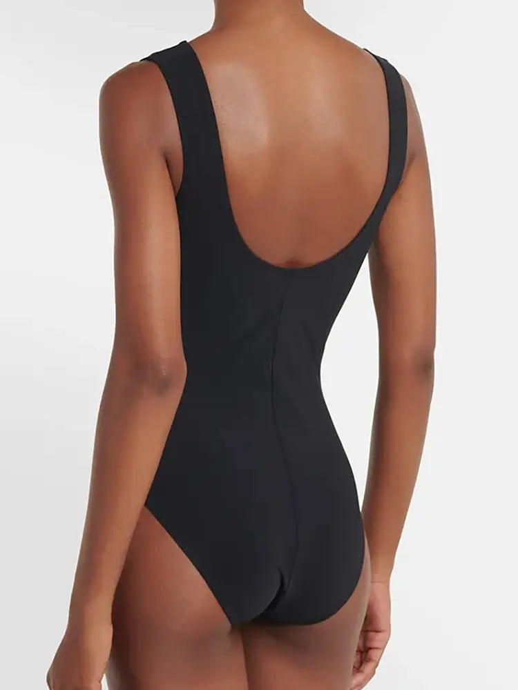 Colorblock One Piece Swimsuit Set