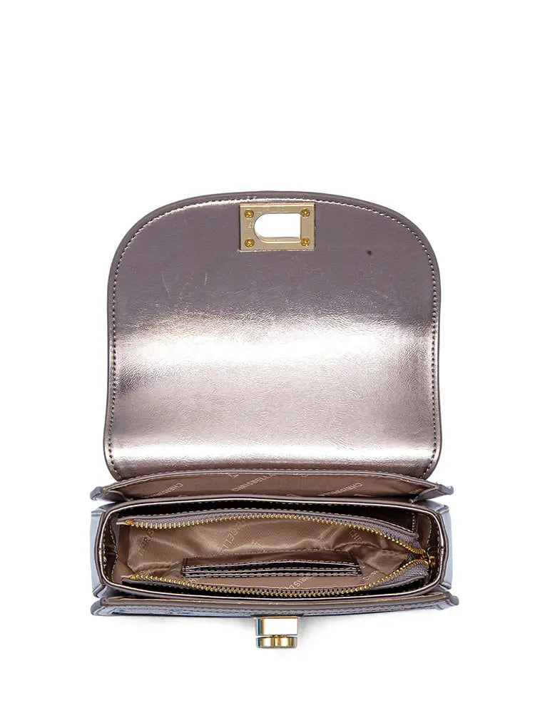CHRISBELLA Embroidered Bamboo Handle Bag
