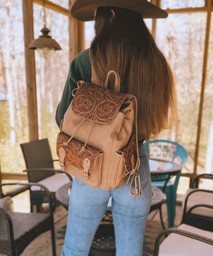 Wrangler Floral Tooled Concealed Carry Backpack