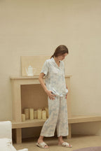 Satin Blossom Floral Print Pajama Set