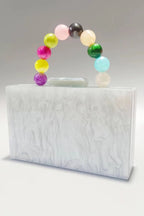 Beaded Chain Marbling Handbag