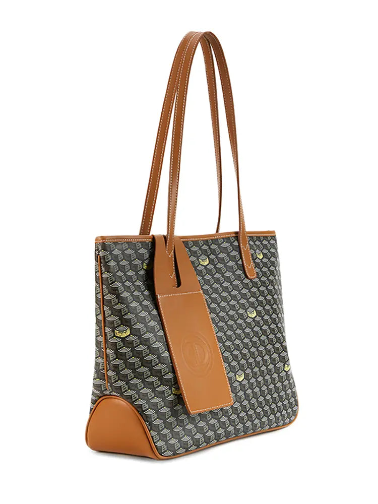 Vintage Monogram Large-Capacity Horizontal Tote Bag