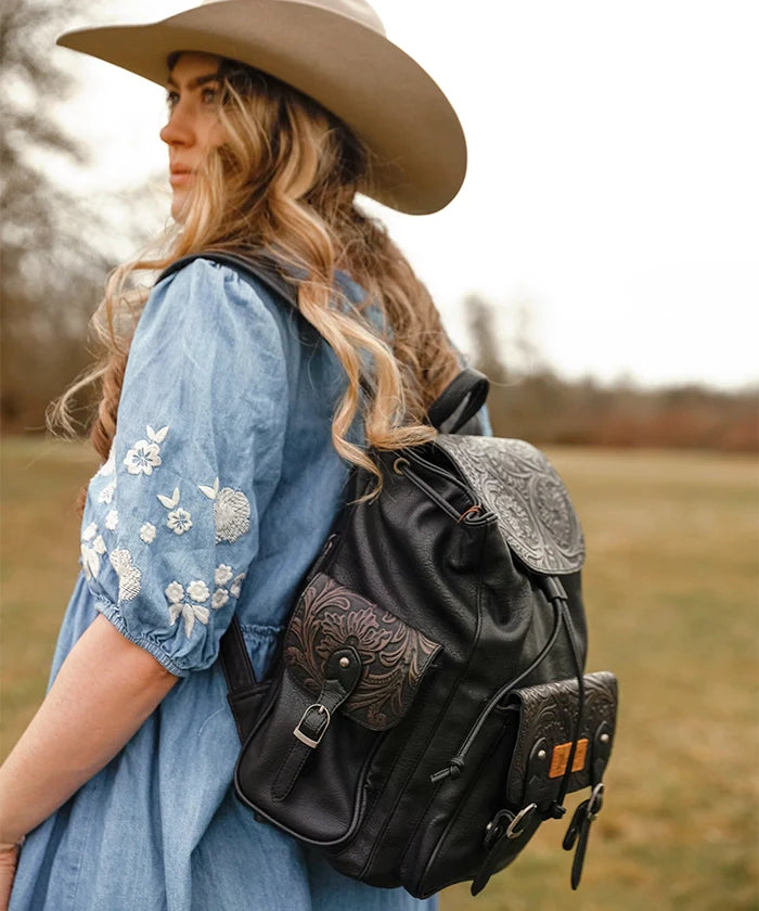 Wrangler Floral Tooled Concealed Carry Backpack