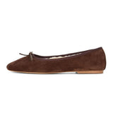 Chocolate Suede Bow Ballet Shoe