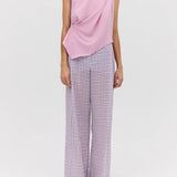 Rose Georgette Antonia Top & Lilac Check Ray Pant