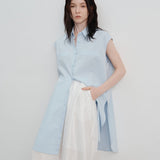 Chic Long Sleeveless Shirt