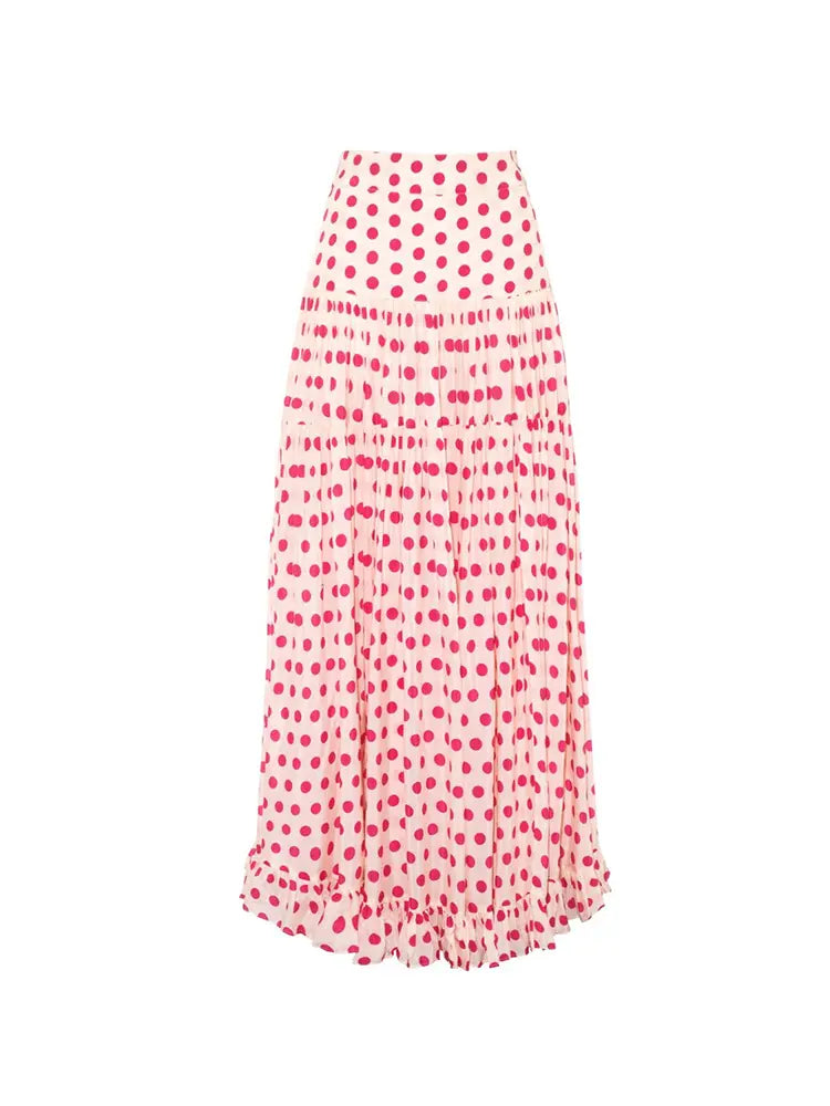 Pink Printed Skirted One-Piece Swimsuit Set