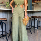 Joy Olive Jumpsuit