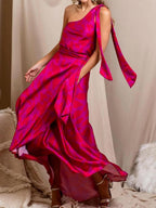 Fashion Elegant Sleeveless Solid Color Gown Dress