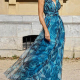 Swing Print Maxi Sleeveless Dress