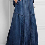 Simple Elastic Denim Skirt
