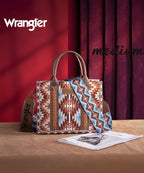Wrangler Aztec Print Whipstitch Canvas Tote Bag Collection