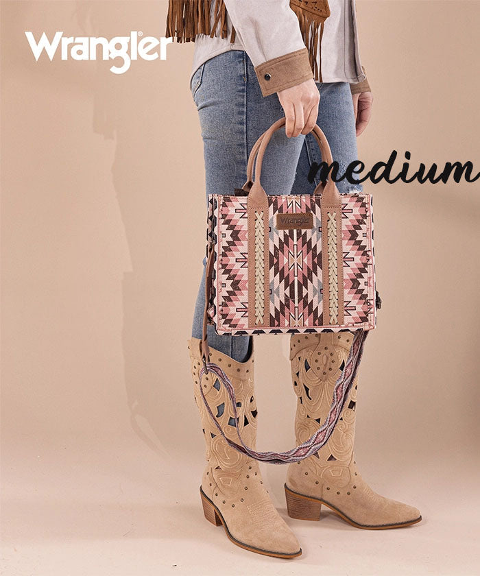 Wrangler Aztec Print Whipstitch Canvas Tote Bag Collection