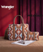 Wrangler Aztec Print Whipstitch Canvas Tote Bag Collection