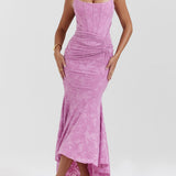 Pinkes Maxikleid Mit Blumenmuster
