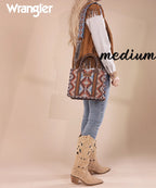 Wrangler Aztec Print Whipstitch Canvas Tote Bag Collection